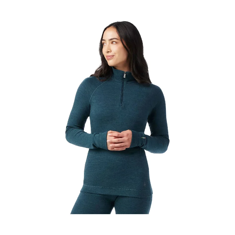 Casual Fashion Smartwool Women's Classic Thermal Merino Layer Quarter Zip - Twilight Blue Heather