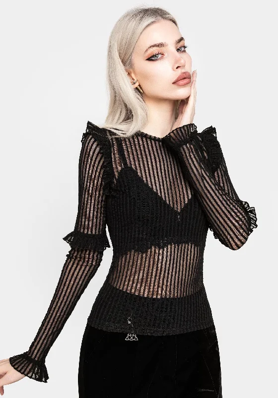 Sophisticated Style Offers Mourning Ruffle Top