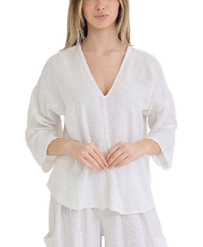 Fashion-Forward Offers Linen & Cotton Combo Top