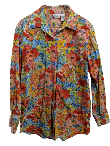 Statement Fashion Offers [M] Bright Floral Print Button-Up Top