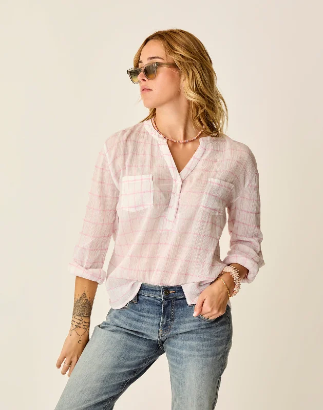 Best-Sellers Dylan Gauze Shirt: Hot Pink Plaid