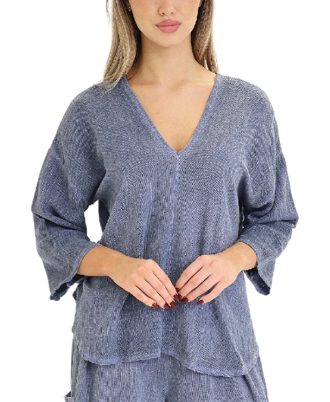 Fashion Frontiers Linen & Cotton Combo Top