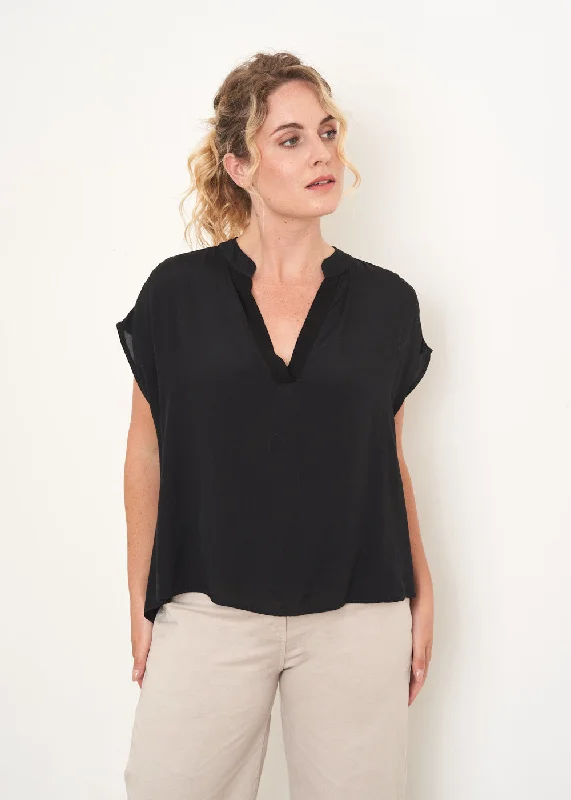 Summer Fashion CHARLOTTE LOOSE FIT TOP - BLACK