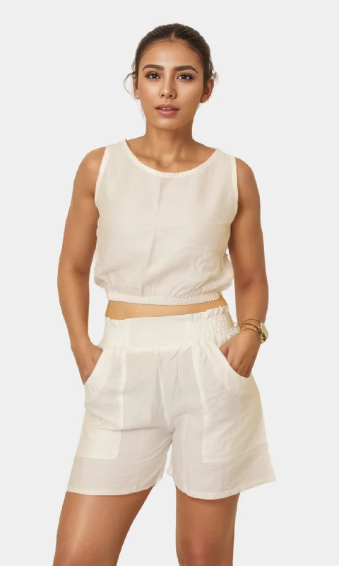 Absurdly Cheap Sale Two Piece Women Summer Set (White)