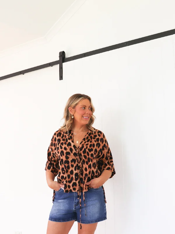 Exclusive Designer Style Deals Roxy Top - Dark Leopard