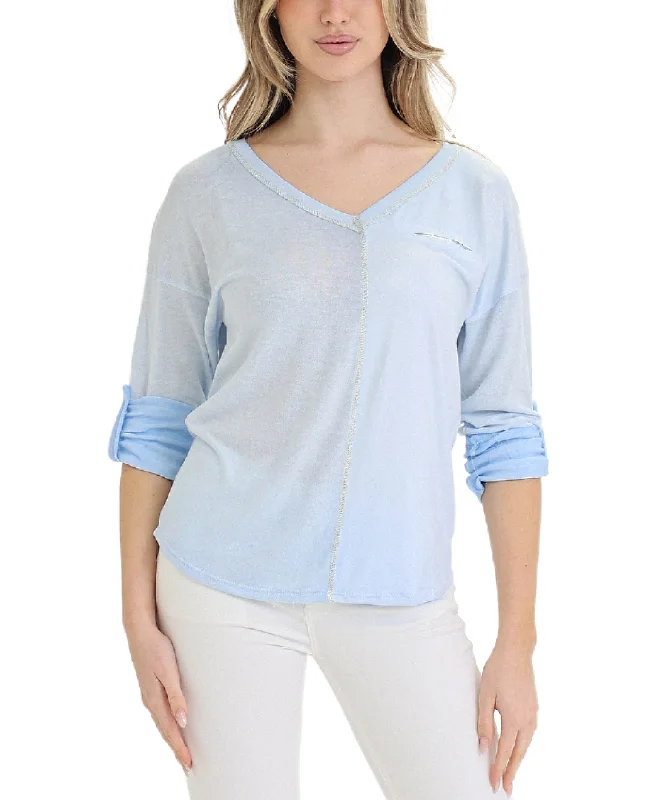 Seasonal Style Discounts Colorblock Shimmer Top