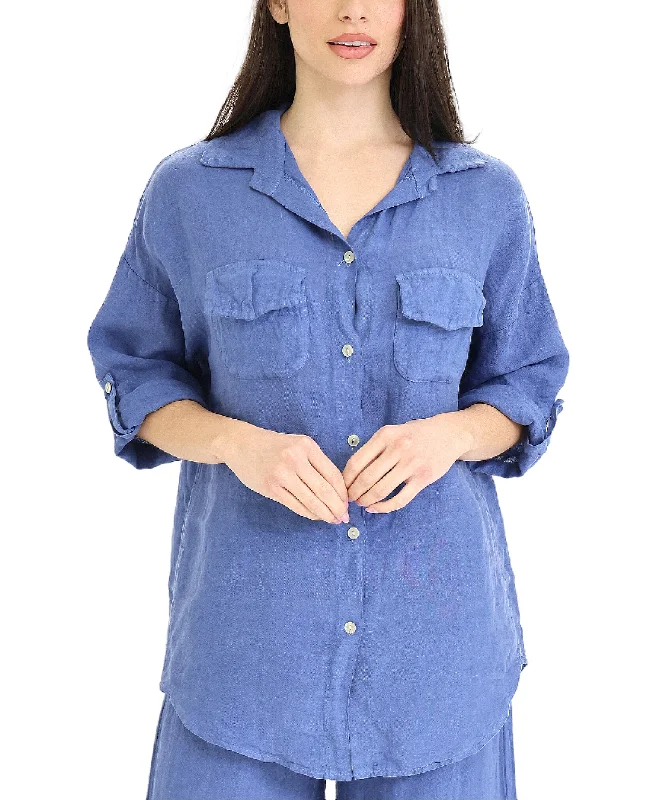 Trendy Pulse Linen Button Front Shirt