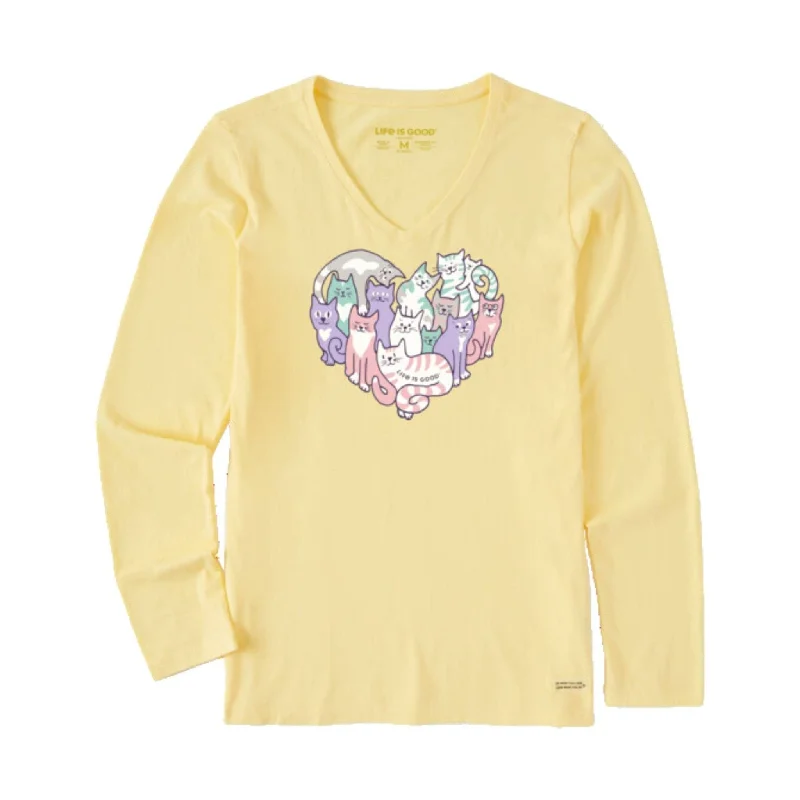 Summer Fashion Life Is Good Women's Heart Of Cats - Sandy Yellow FINAL SALE