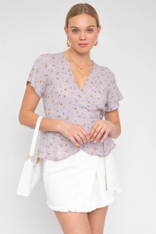 Limited Time Floral Wrap Top