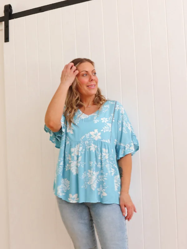 Contemporary Casual Deals Queenscliff Top - Turquoise