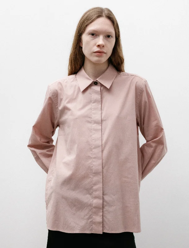 Huge Markdowns Fly Placket Shirt Washed Cotton Pale Pink