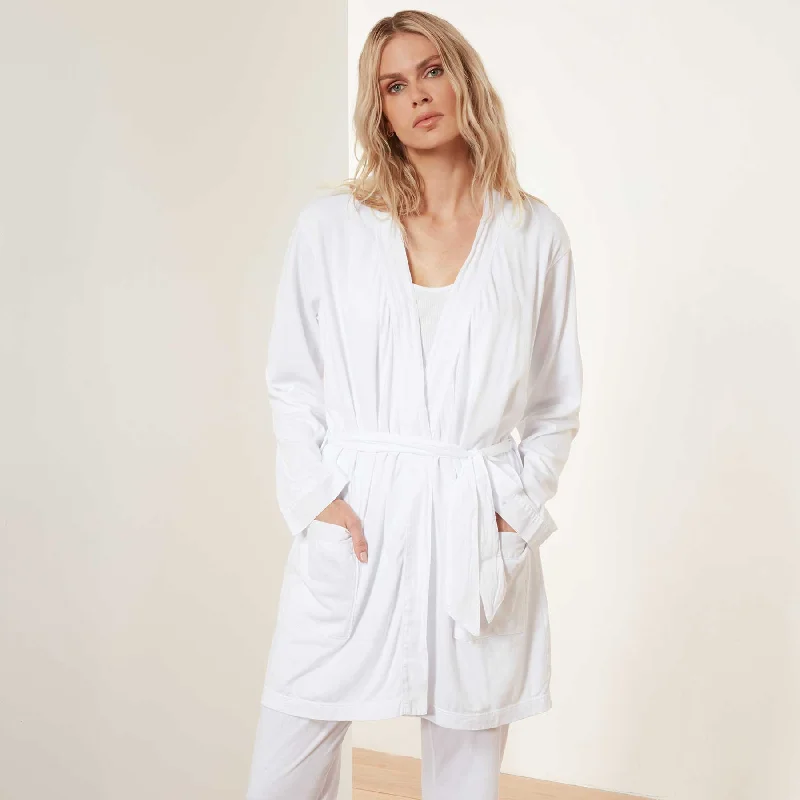 End Of Season Sale Jersey Robe - White