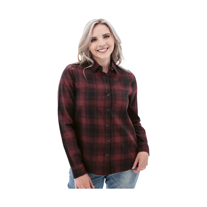 Chic Styles Old Ranch Women's Salina Organic Plaid Shirt - Red - ONLINE STORE CREDIT/EXCHANGE ONLY