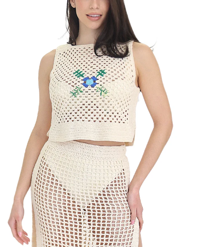 Popular Collection Crochet Top w/ Flower