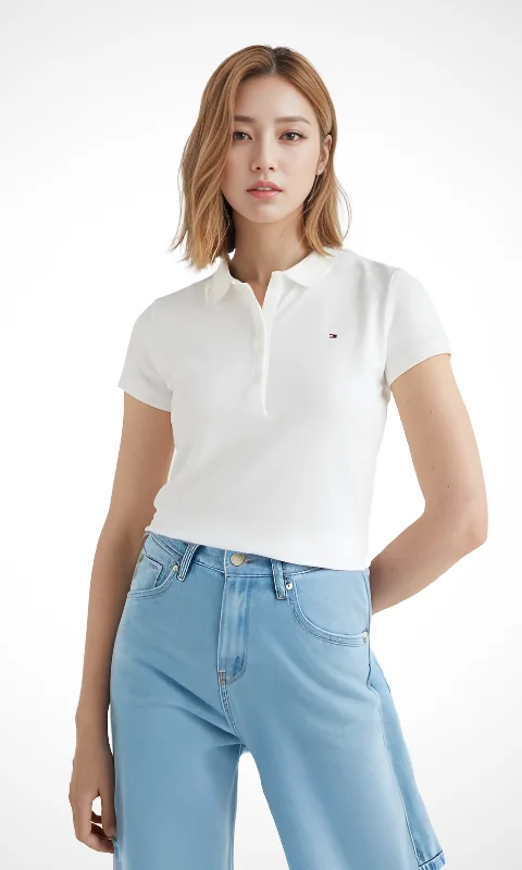 Limited Stock, Big Discounts Women Classic Fit Polo (White)