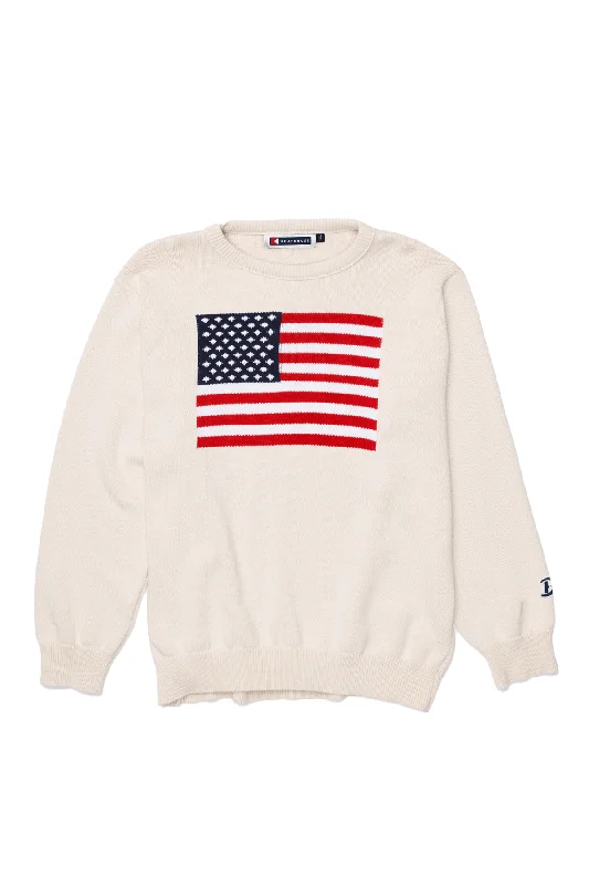 Flash Sale Starts Unisex American Flag Knit Crew