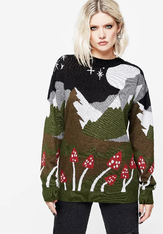 Crazy Price Slashing Faraway Mock Neck Knit Jumper - Green