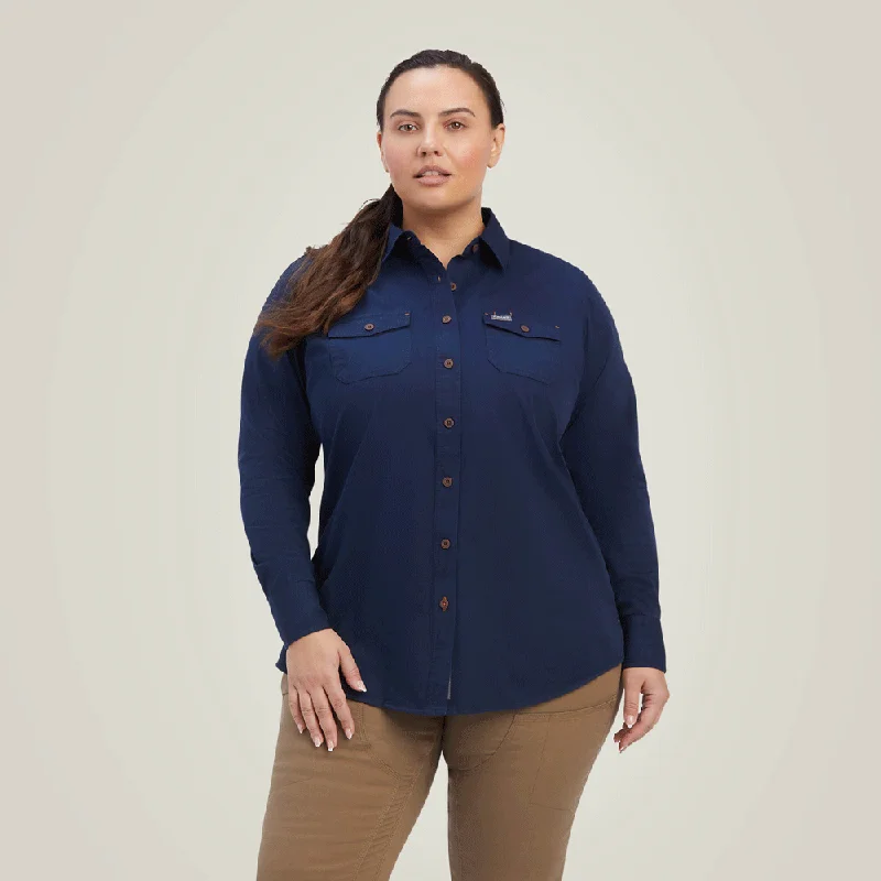 Dive Into Trendy Styles Ariat P20340 Womens Rebar Washed Twill Work Shirt