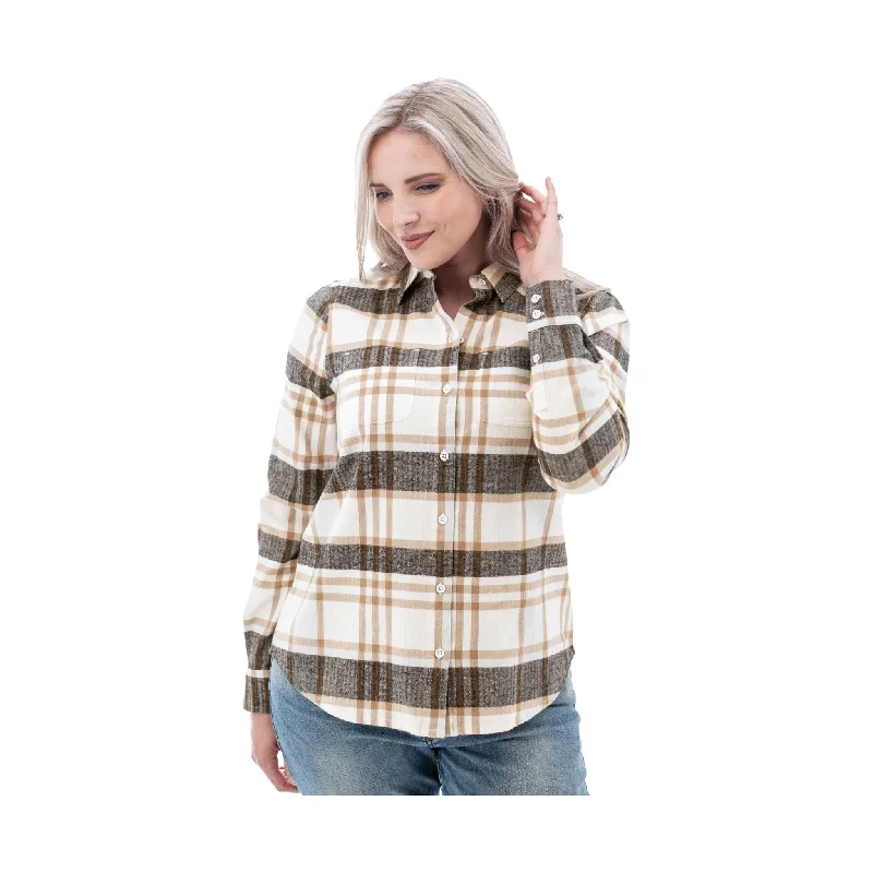 Limited-Time Offer Old Ranch Women's Salina Organic Plaid Shirt - White - ONLINE STORE CREDIT/EXCHANGE ONLY