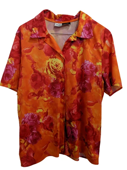 Exclusive Designer Style Deals [L] 90's Floral Button-Up Top