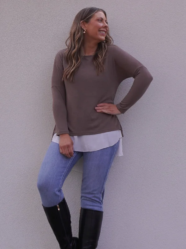 Essentials On Sale Zoe Top - Taupe