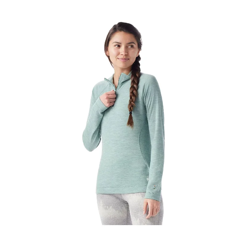 Premium Fashion Smartwool Women's Classic Thermal Merino Layer Quarter Zip - Arctic Green Heather