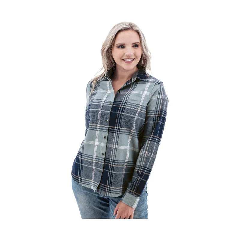 Exclusive Sale Old Ranch Women's Salina Organic Plaid Shirt - Dark Blue - ONLINE STORE CREDIT/EXCHANGE ONLY