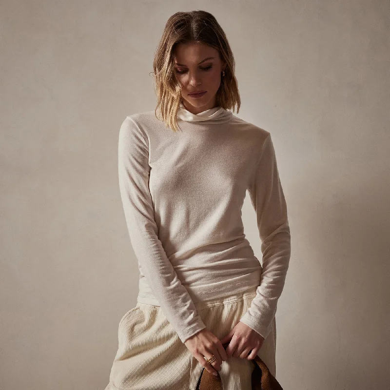 Limited Time Offer Tencel Cashmere Turtleneck - Canvas