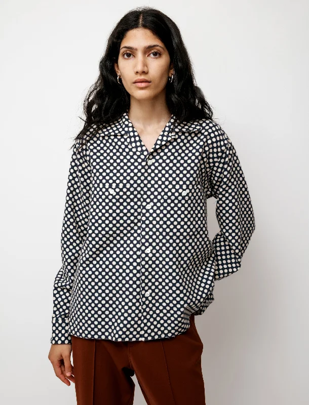 Premium Style Offers Cut Off Polka Dot Shirt Melton Wool