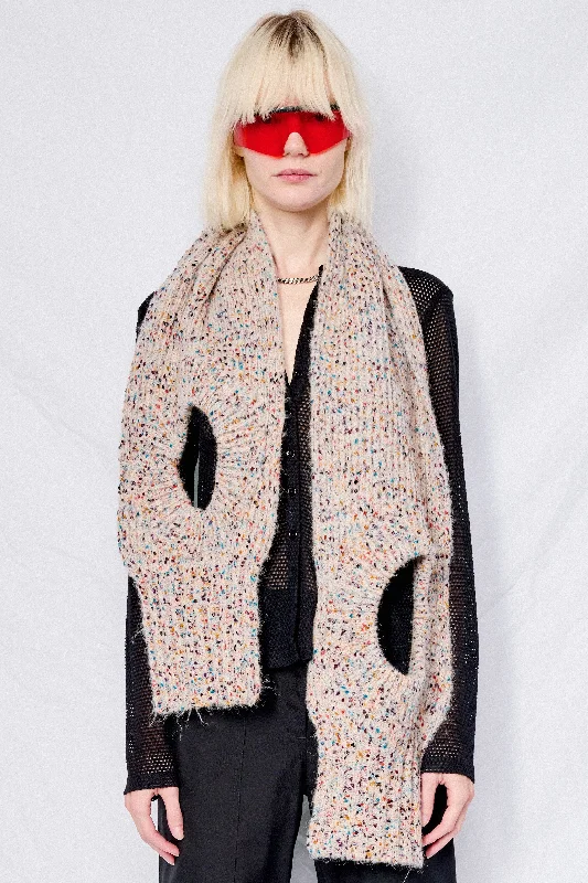 Crazy Price Slashing Ivory Doughnut Muffler Knit