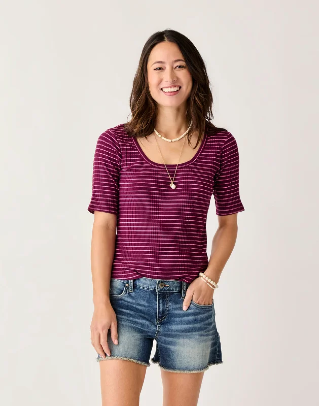 Imeless Style Asher Rib Top: Nirvana Stripe