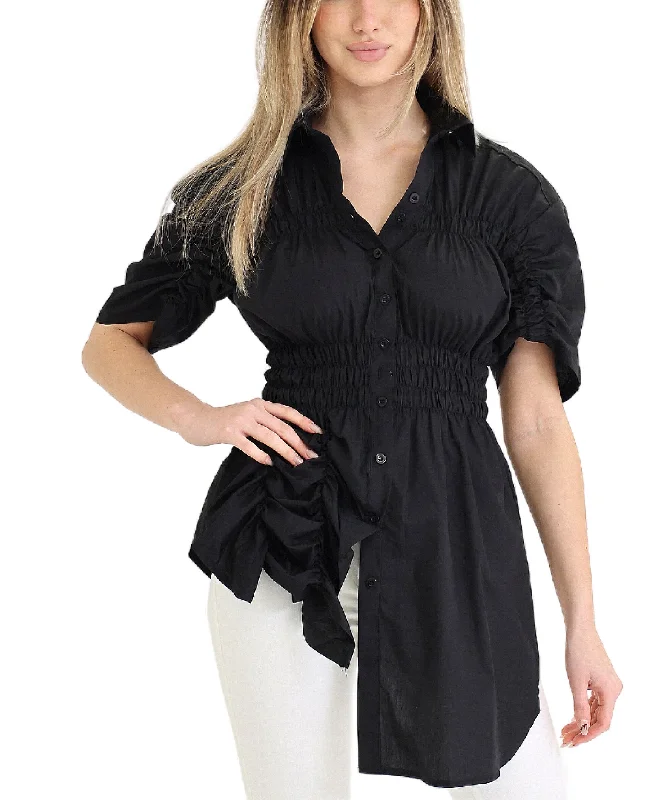 Street Chic Discounts Asymmetrical Ruched Top