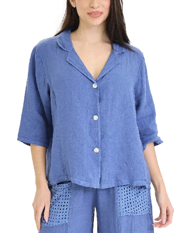 Forward Trendsetter Linen Button Front Shirt