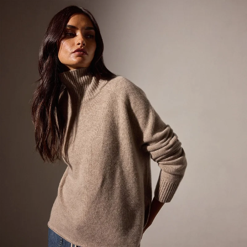 Chic And Trendy Cashmere Turtleneck - Coyote