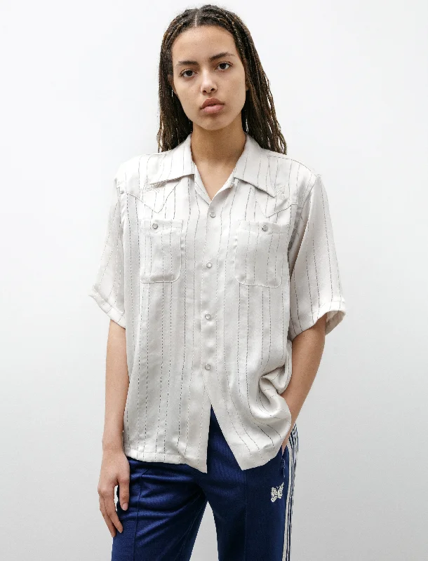 Seasonal Fashion Cowboy 1 Up Shirt Beige Georgette