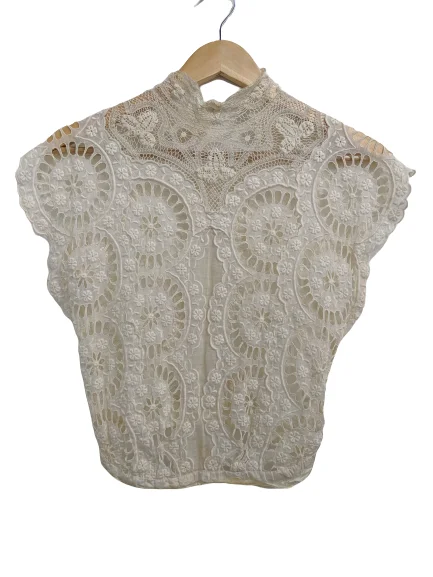 Luxury Casual Deals [XS] Antique 1900s Edwardian Handmade Eyelet Top