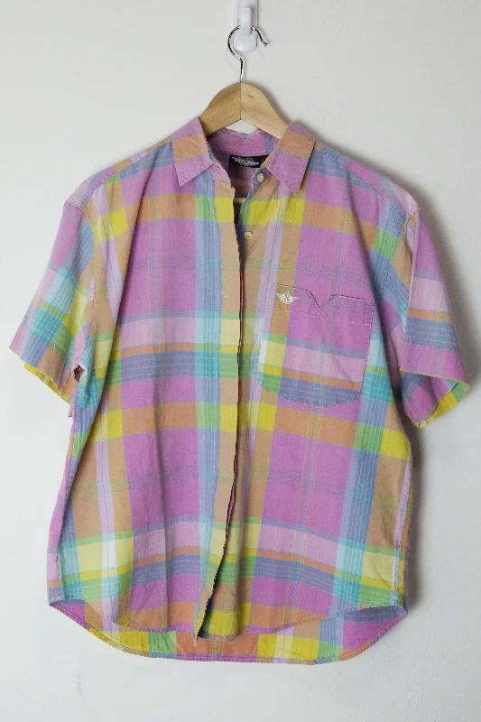 Vintage-Inspired Style Offers [M] Dockers Pastel Picnic Plaid Shirt