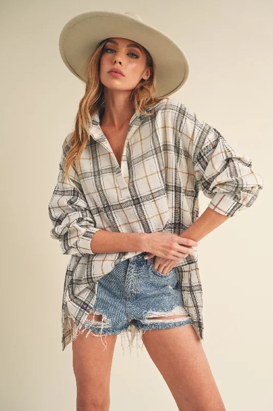 Trendy Looks On Sale White Plaid Shirt