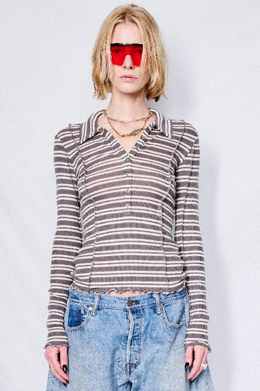 Retro Style Promotions Striped Segment Henley