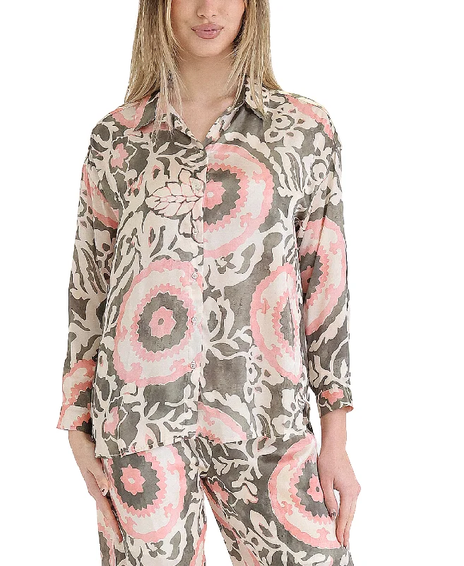 Sophisticated Fashion Printed Satin Top