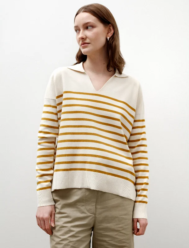 Timeless Elegance Sale Open Neck Jumper Ecru/Cider