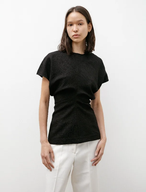 Special Offer For You Slouch Waist Top Crinkled Viscose Black