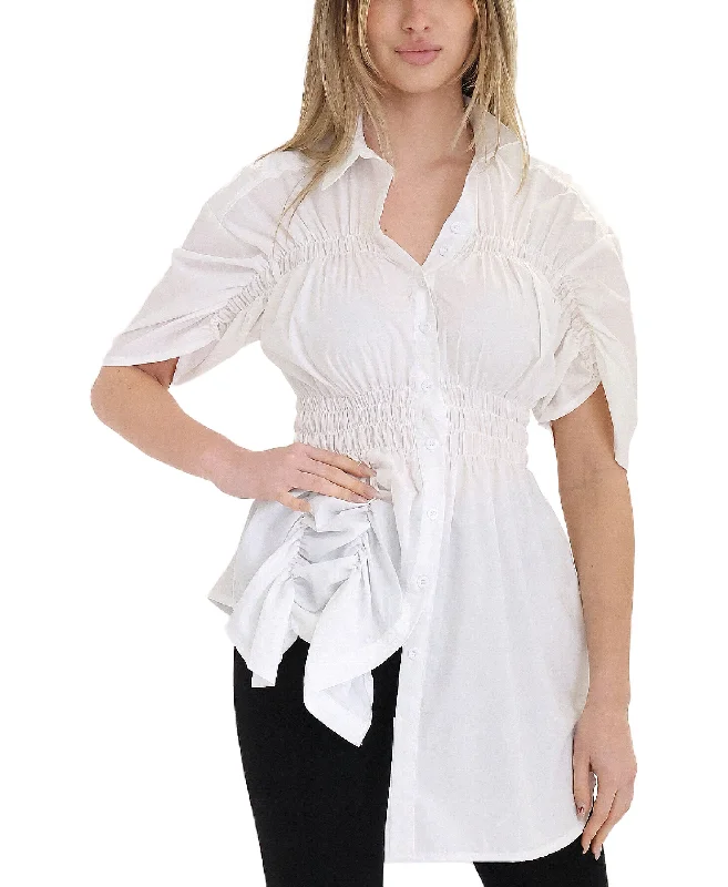 Contemporary Chic Promotions Asymmetrical Ruched Top