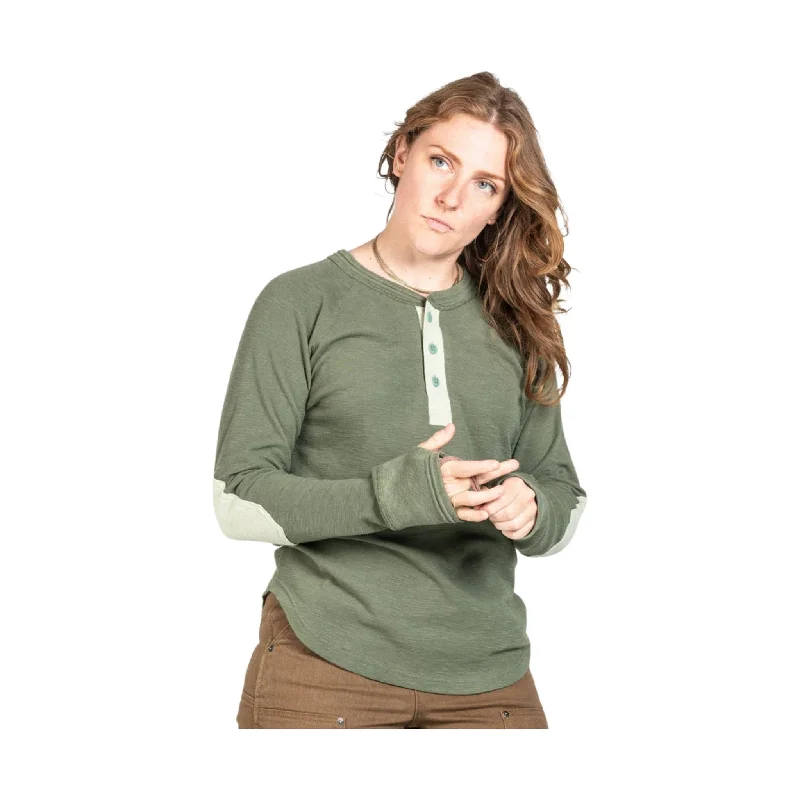 Evening Elegance Dovetail Women's Rugged Thermal Henley - Moss - ONLINE STORE CREDIT/EXCHANGE ONLY