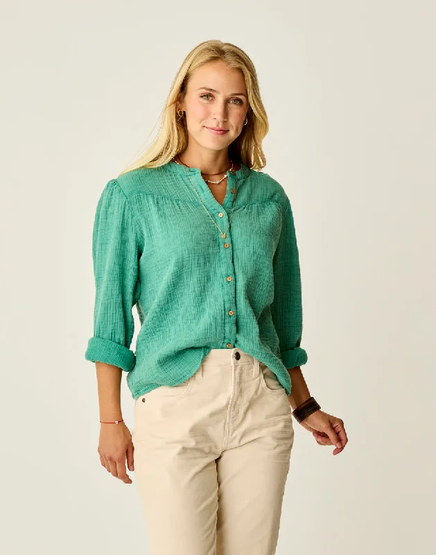 Valentine's Special Tatum Double Gauze Shirt: Jade