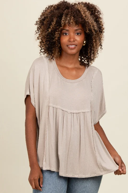 Hot Picks Grey Flutter Sleeve Top