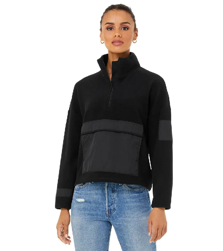 Women's Occasion Wear Clothing New Season Fashion Preview Sale Bella + Canvas Sueded 1/2 Zip Pullover Black