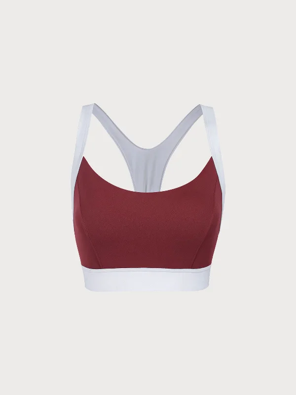 Comfortable Garments For Women Essentials On Sale Dark Red Sports Bra - High Support