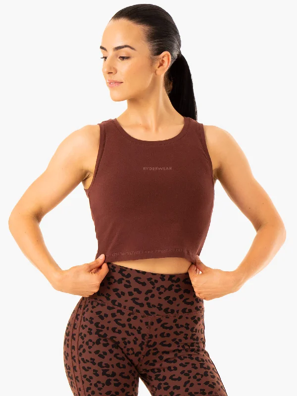 Women's Transitional Outfit Everyday Elegance Sale Evolution Cotton Tank - Chocolate