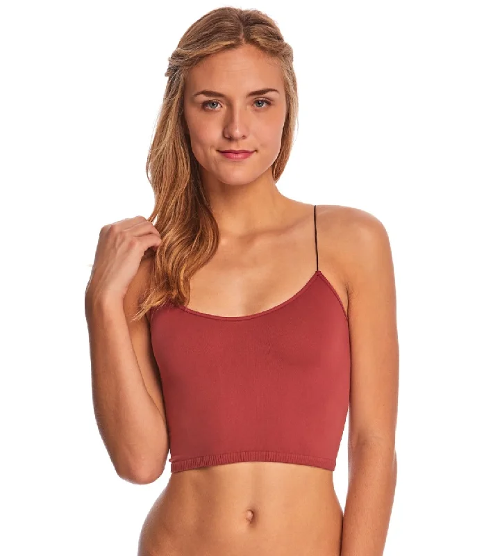 Women's Vintage Clothes Enjoy Discount Free People Seamless Skinny Strap Crop Top Red